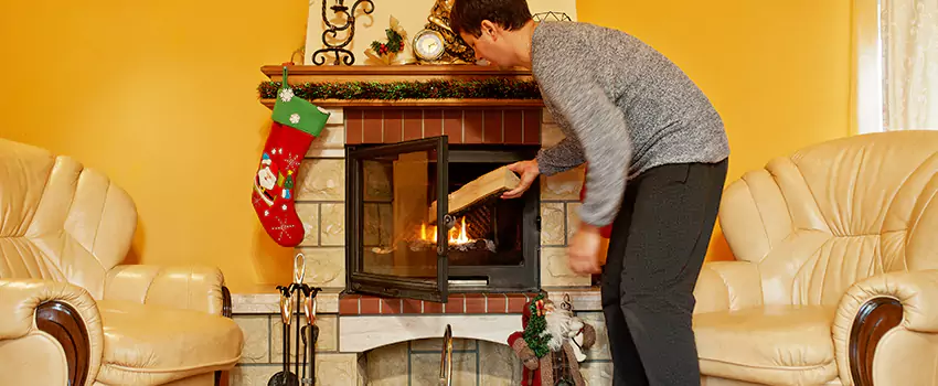 Rusted Metal Fireplace Restoration in Watertown, New York